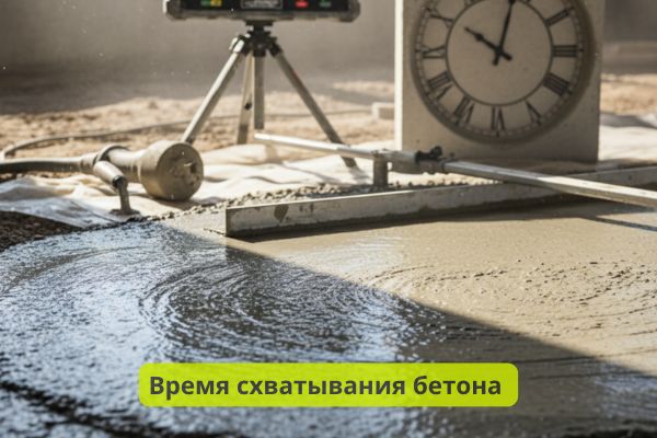 Время схватывания бетона фото
